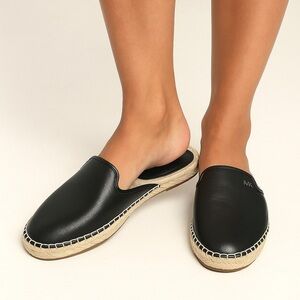 Michael Kors Black Leather Mules